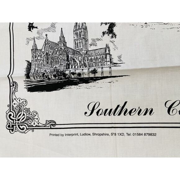 Set 3 Vintage All 100% Cotton DISH Tea TOWEL U.K. England Britain Salisbury Bell - Picture 12 of 16